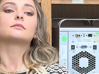 Blonde legal age teenager fucks by a LP office-holder hard certificate blowjob
